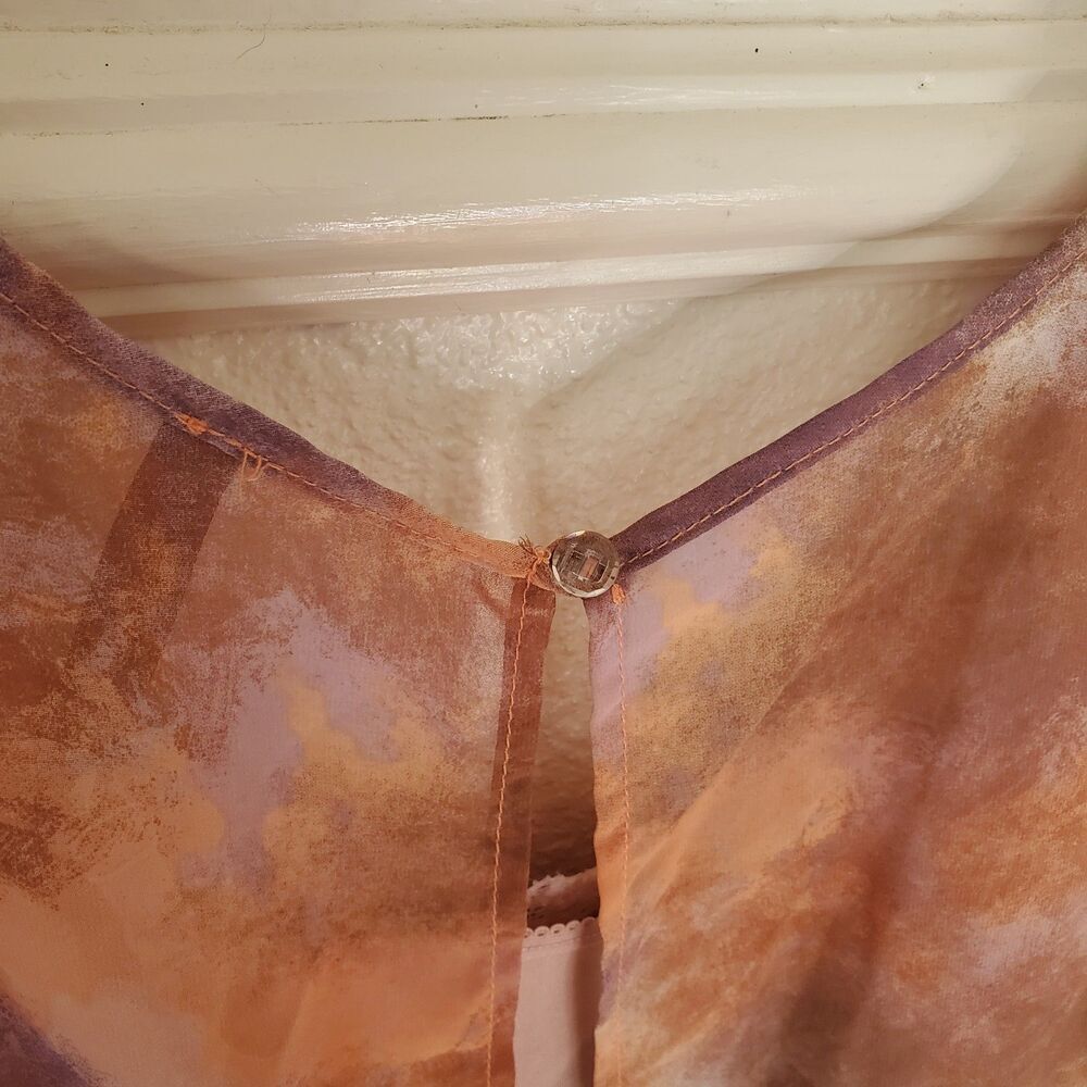 Paper Crane Chiffon Top With Cynthia Rowley Tank Womens M Orange Pink Lace - Picture 13 of 15